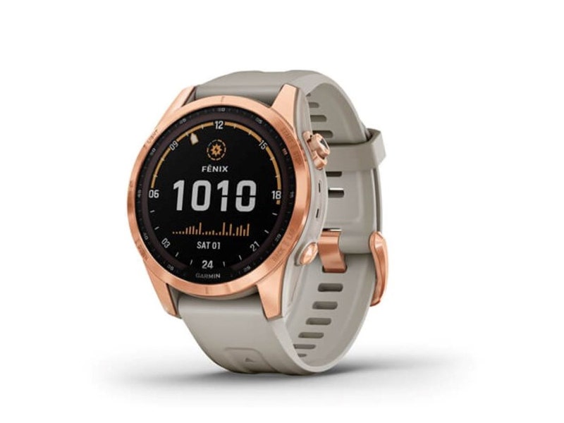 Garmin Fénix 7S Solar, 42 mm (Dorado/Rosado)