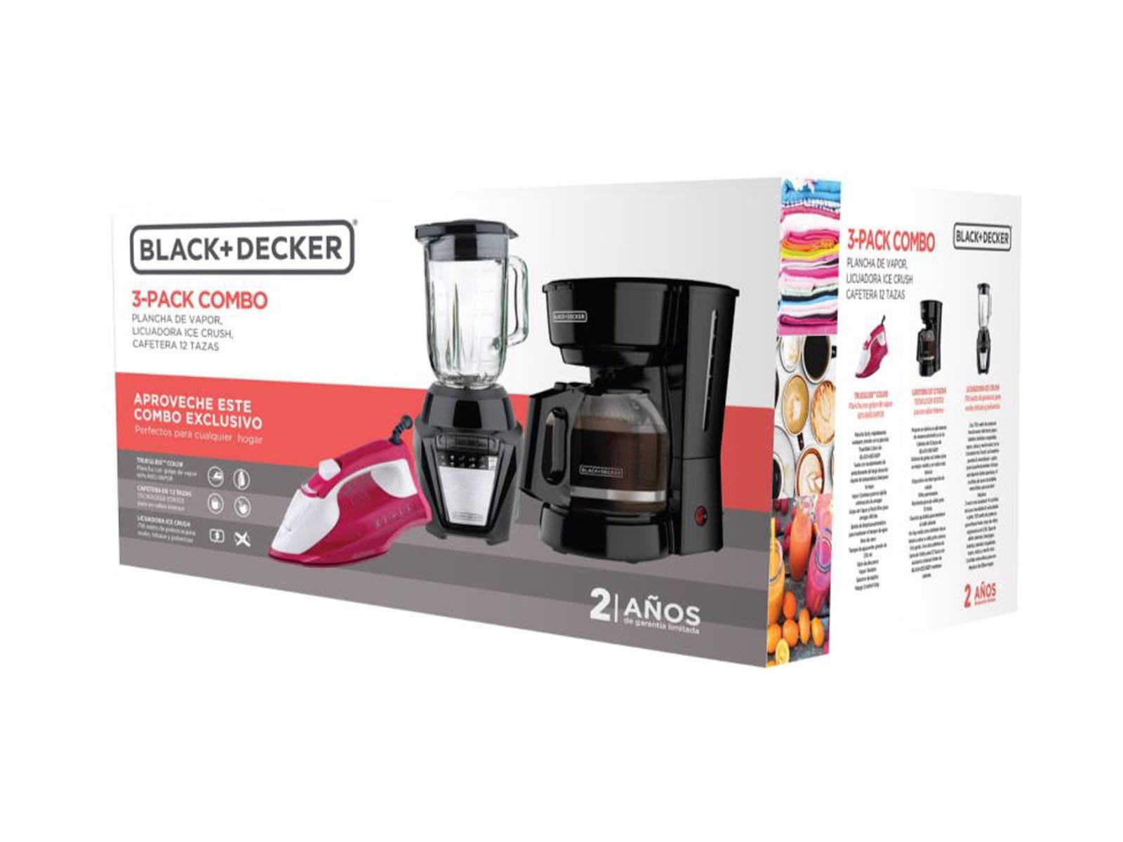 Combo de Licuadora + Plancha de ropa + cafetera Black&Decker