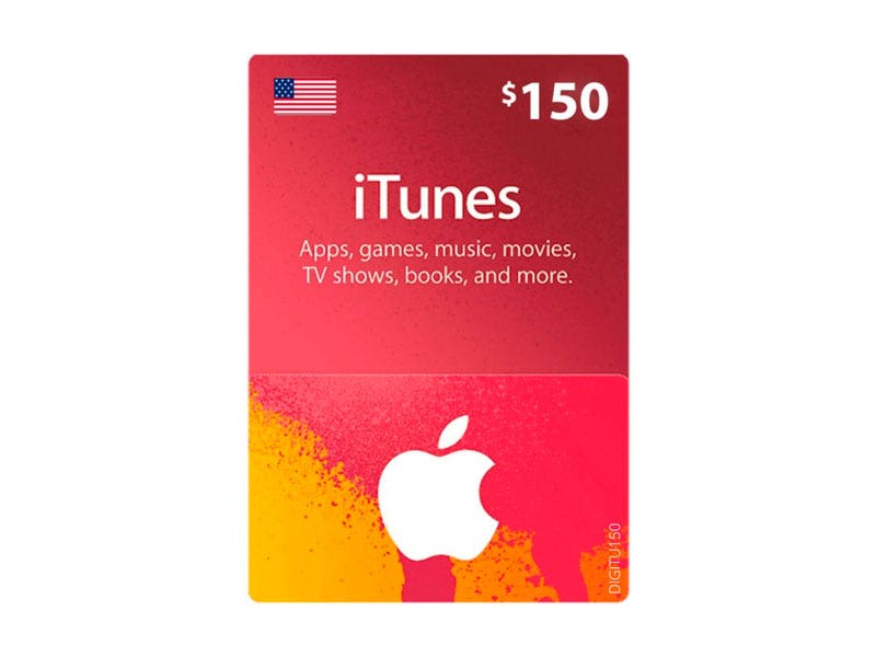 Tarjeta para iTunes & App Store de $150