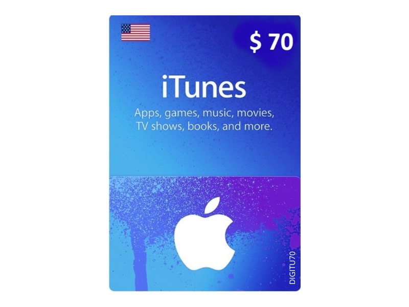 Tarjeta para iTunes & App Store de $70