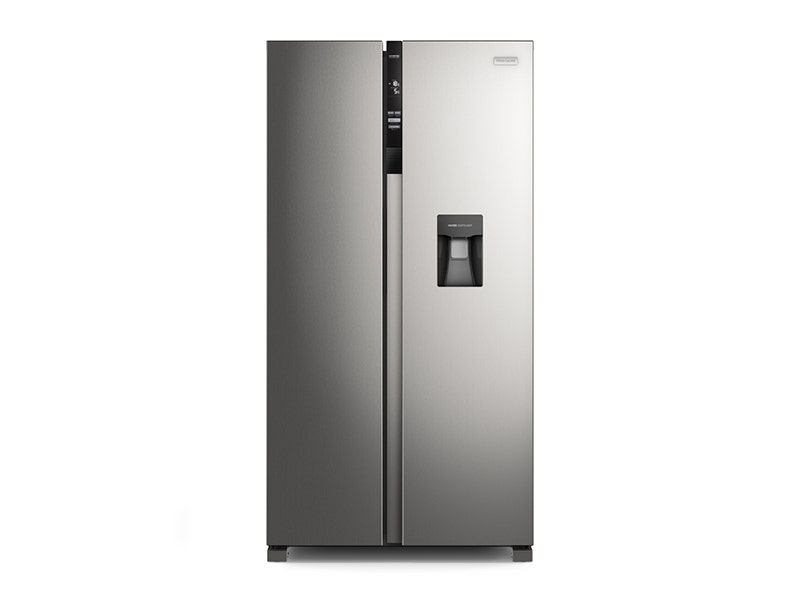 Refrigeradora side by side, 18' de capacidad, con dispensador, gris, Frigidaire FRSA19K2HVG.