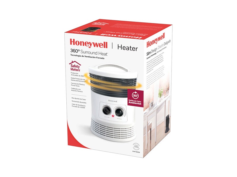 Honeywelly, HHF360W, calefactor giratorio, color blanco