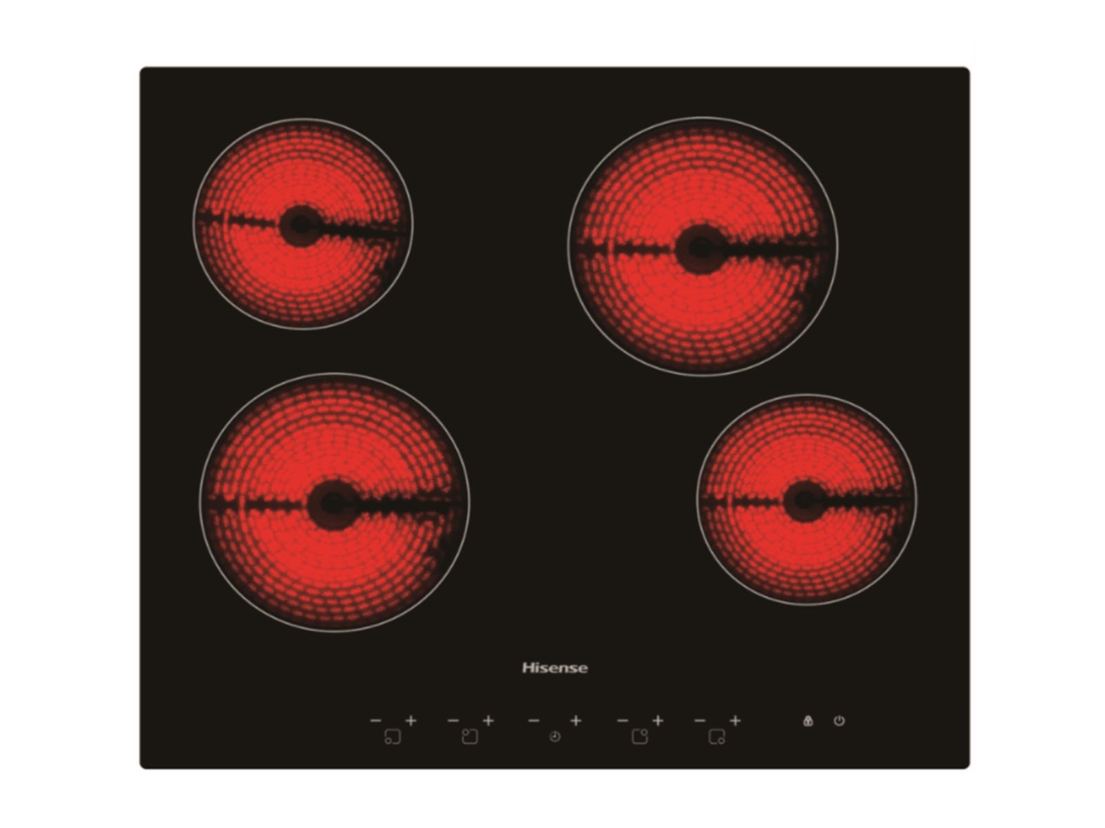 Cooktop eléctrico de 24", 4 zonas de cocción, controles touch, Hisense HHU60CEEC