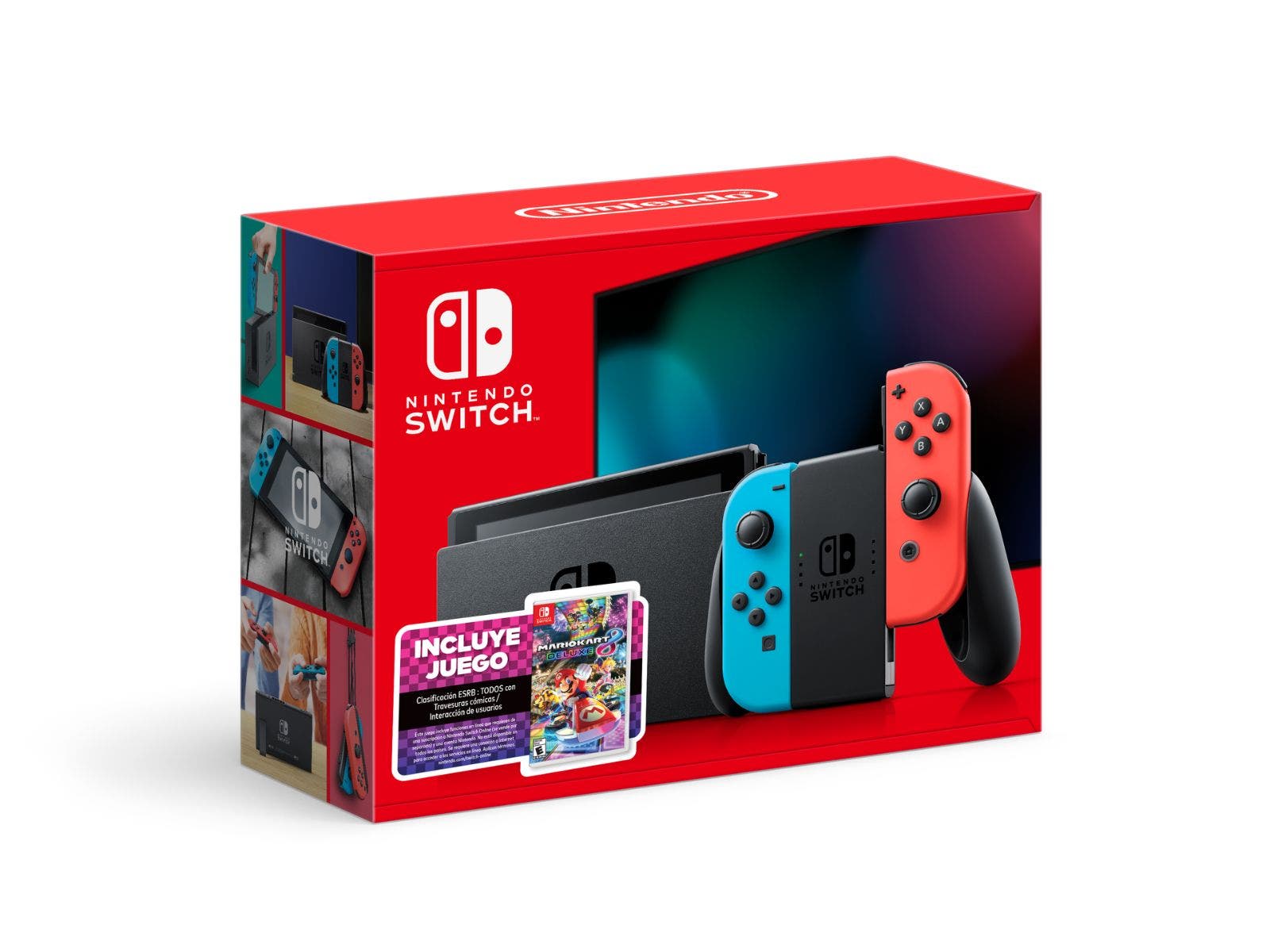 Consola Nintendo Switch 1.1 + Control Joy-Con Neon Blue y Neon Red Bundle Mario Kart 8 Deluxe