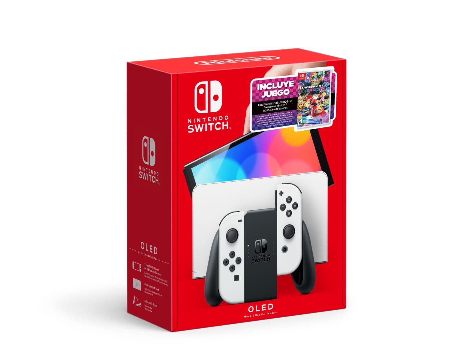 Consola Nintendo Switch OLED + Control Joy Blanco Bundle Mario Kart 8 Deluxe