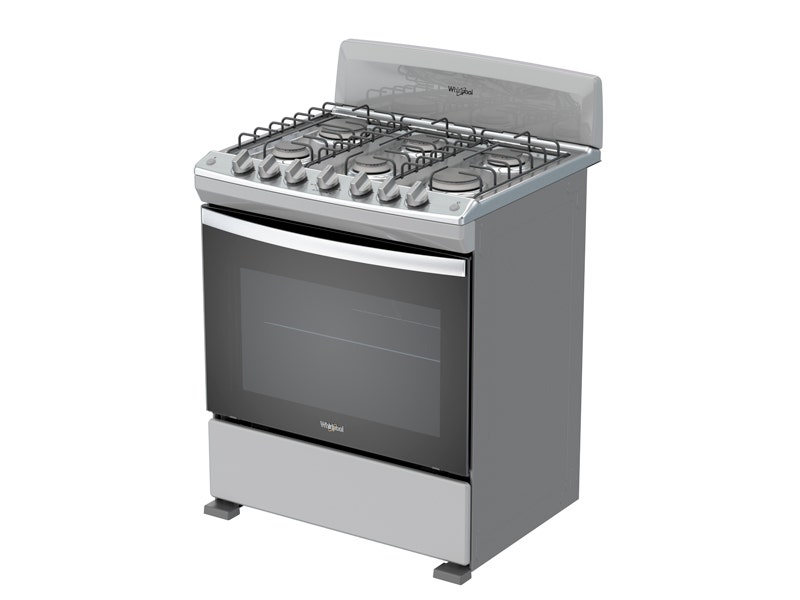 Estufa a gas, 30" de ancho, gris, Whirlpool LWFR3000D.