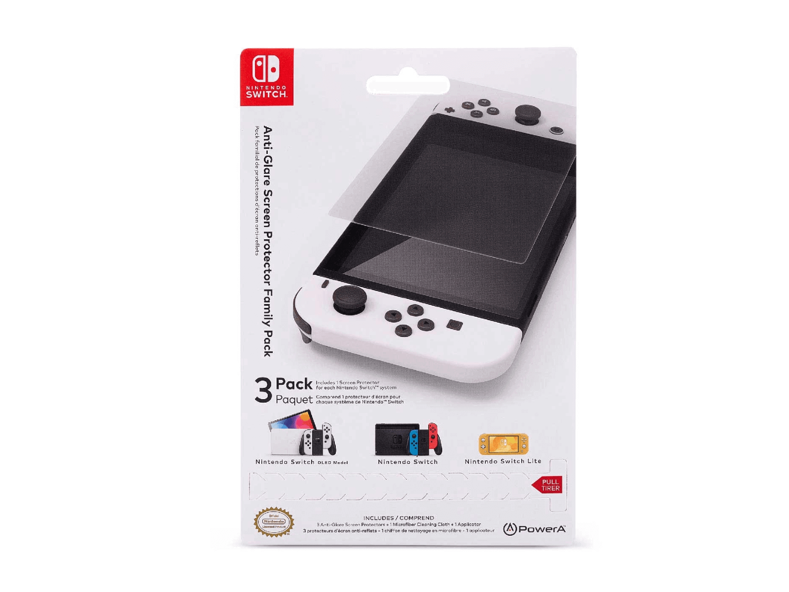 Paquete de Protector de Pantalla Nintendo Switch Antirreflejo 3 Unidades