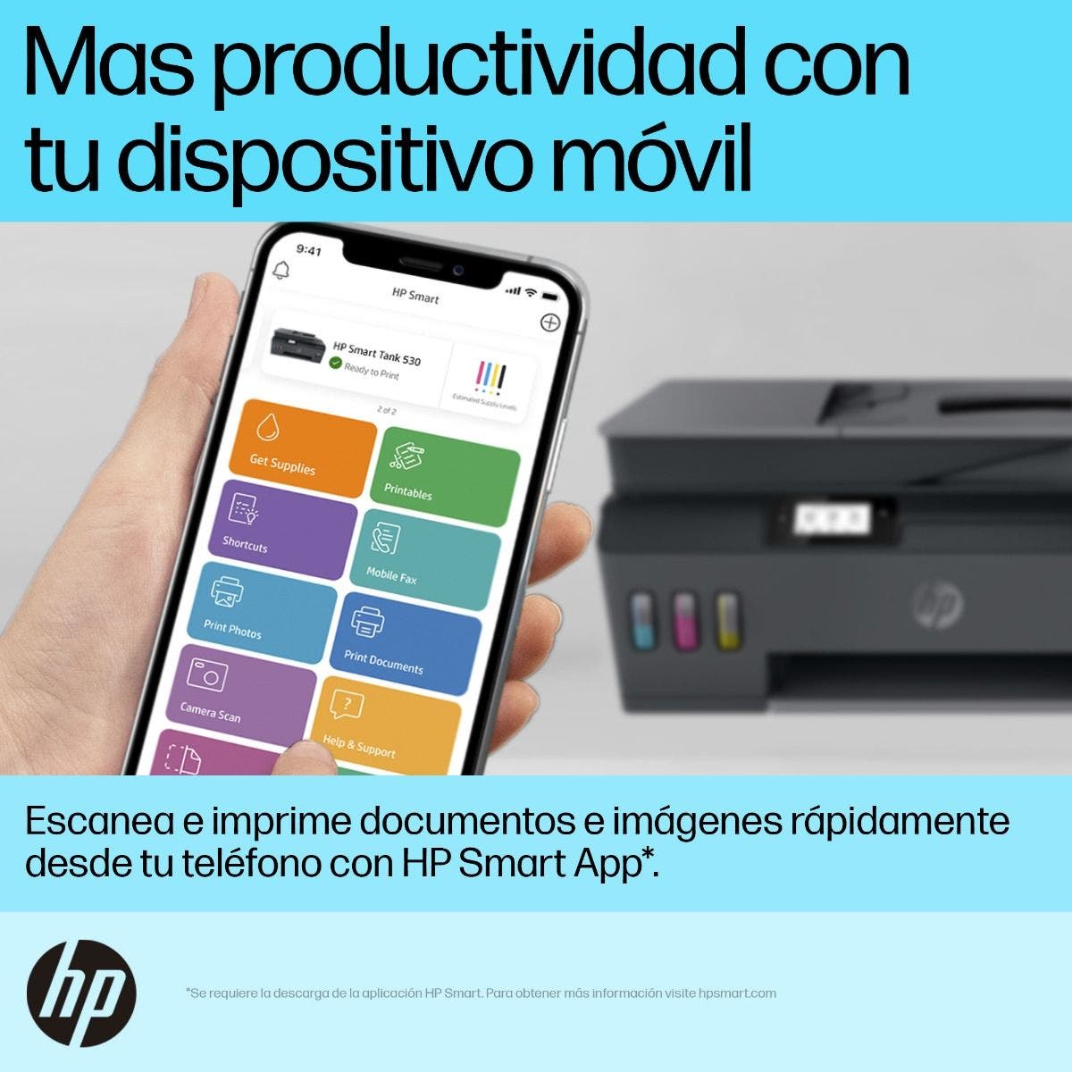 Impresora HP 530 Multifuncional WiFi Smart Tank Todo en Uno