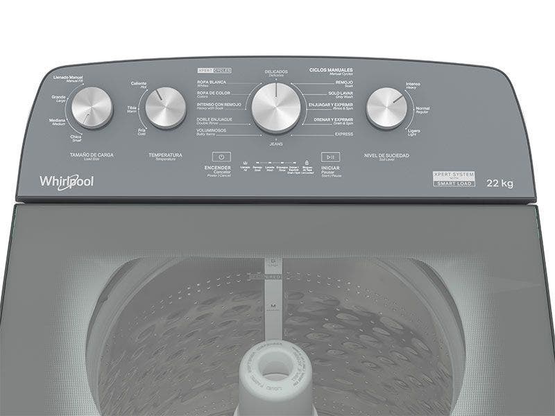 Lavadora de ropa, 48 libras de capacidad con Xpert Cycle, Whirlpool 8MWTW2224WJM.