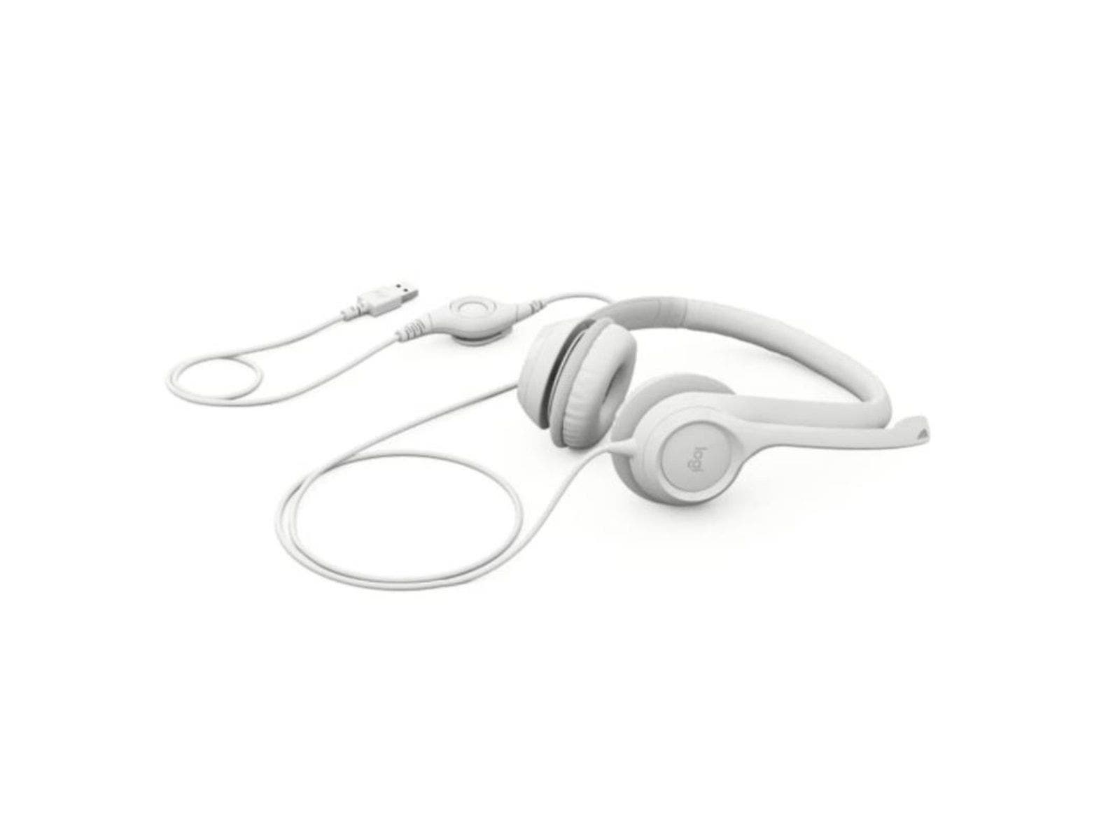 Headset Logitech H390 con Conexión USB y Micrófono (Blanco)