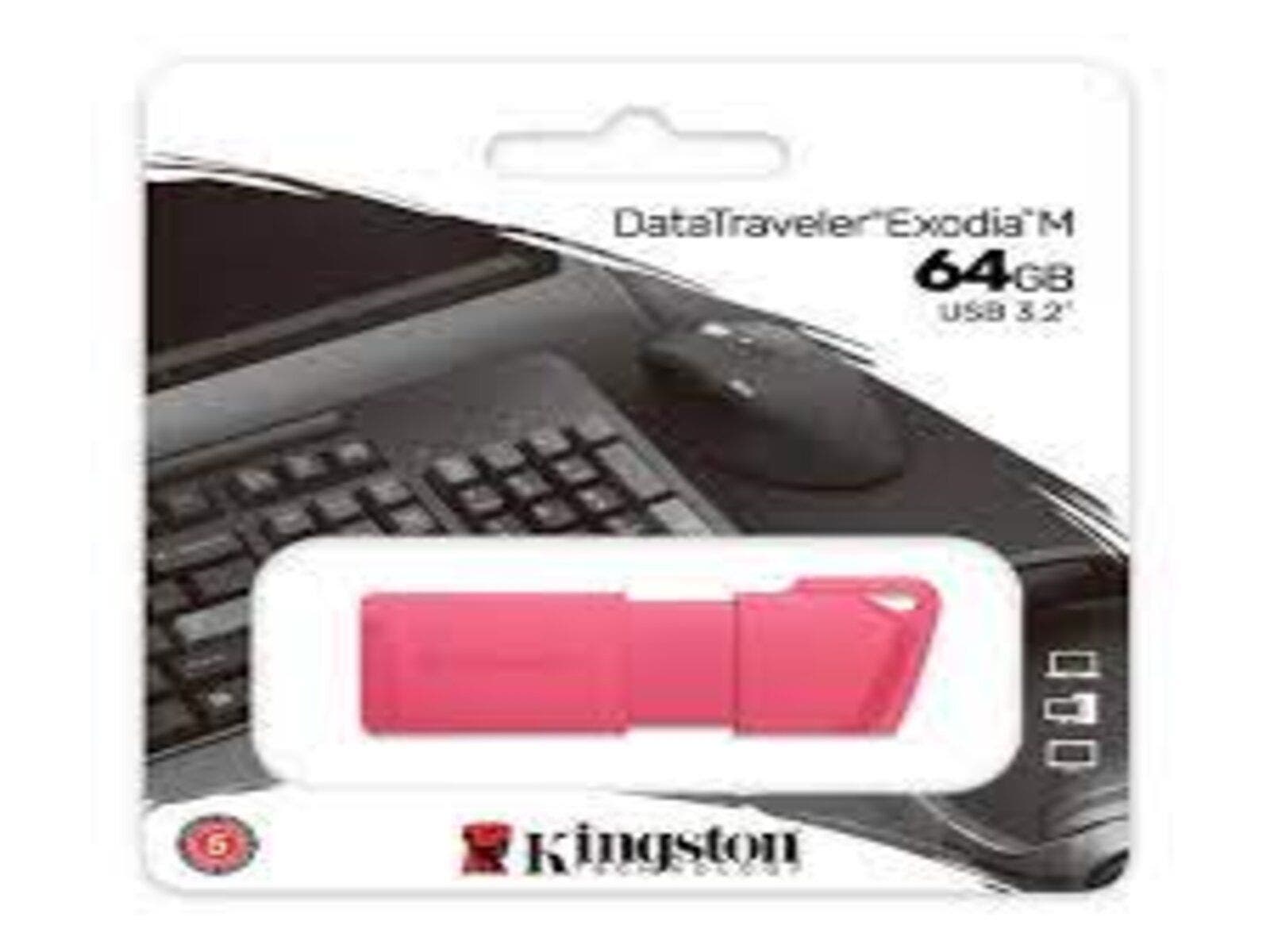 Kingston 64GB USB  DT Exodia M LATAM DTXM NEON PINK 