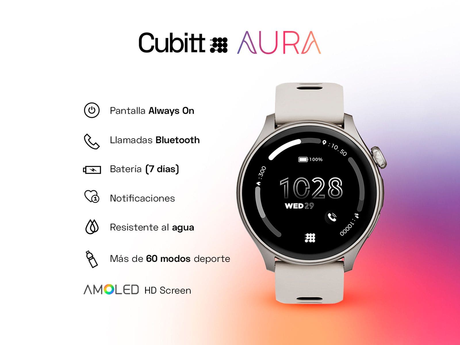 Cubitt, Reloj Inteligente AURA (Gris)