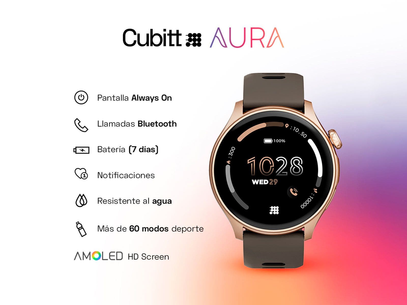 Cubitt, Reloj Inteligente AURA (Café)