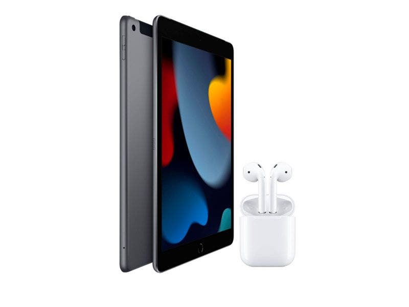 Apple, iPad (9°Gen) LTE, 64GB y AirPods (2°Gen)