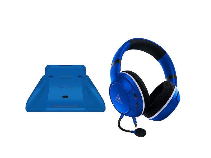 Bundle Razer Essential Duo Headset Alámbrico y Cargador para Control Xbox (Azul)