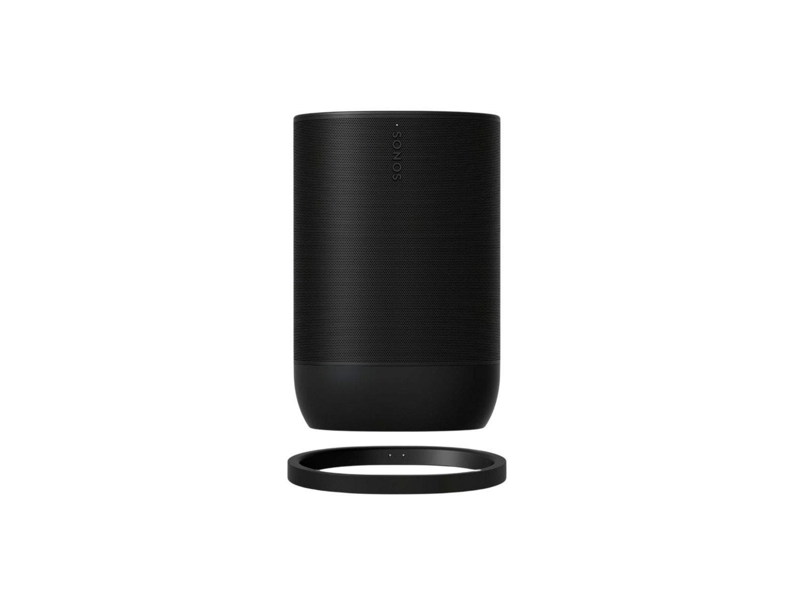 Bocina portátil inteligente, multiroom, Wi-Fi, compatible con google assistant y alexa, color negro