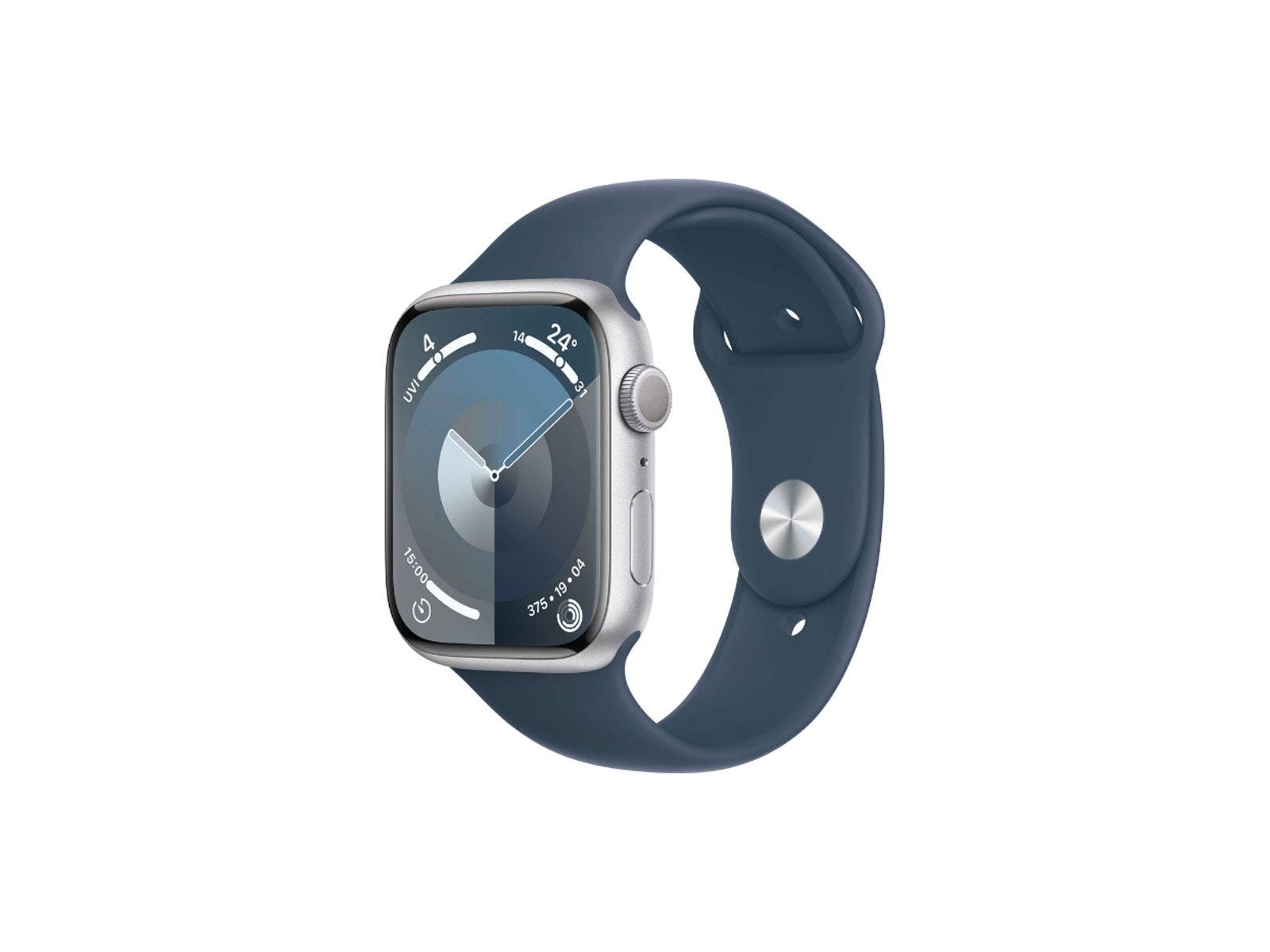 Apple Watch Series 9 GPS, 45mm (Silver con strap Azul)