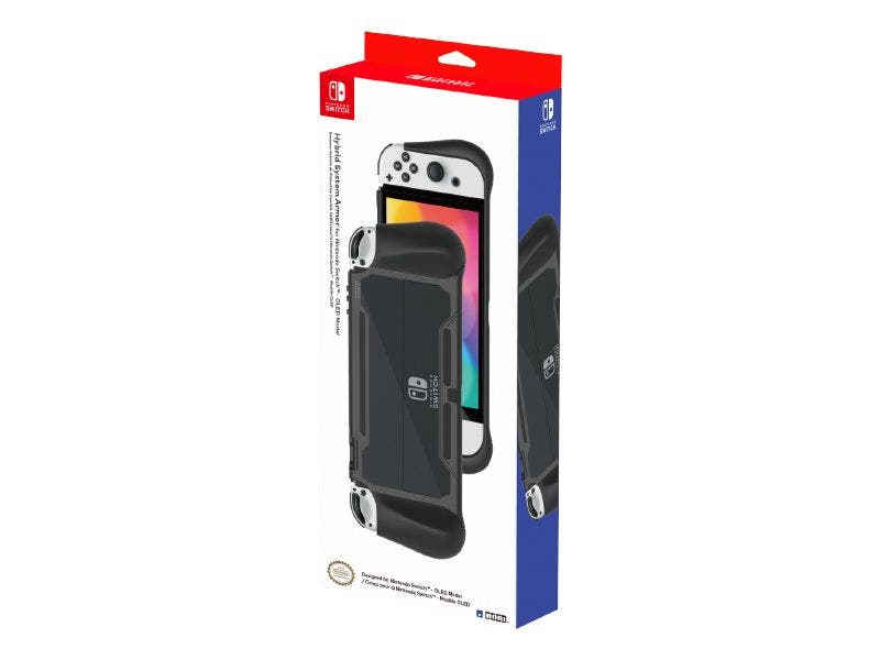 Protector de consola HORI Hybrid System Armor para Nintendo Switch OLED (Negro)