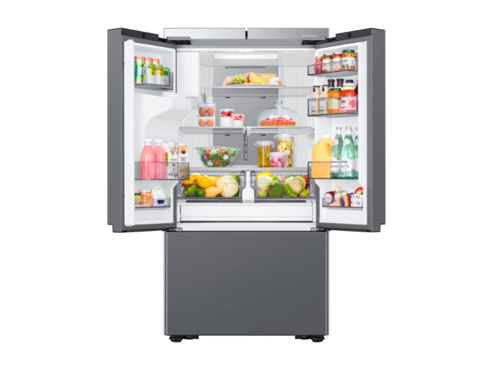 Refrigeradora french door, 32' Br - 31' Net, con dispensador, color gris, Samsung RF32CG5410S9.