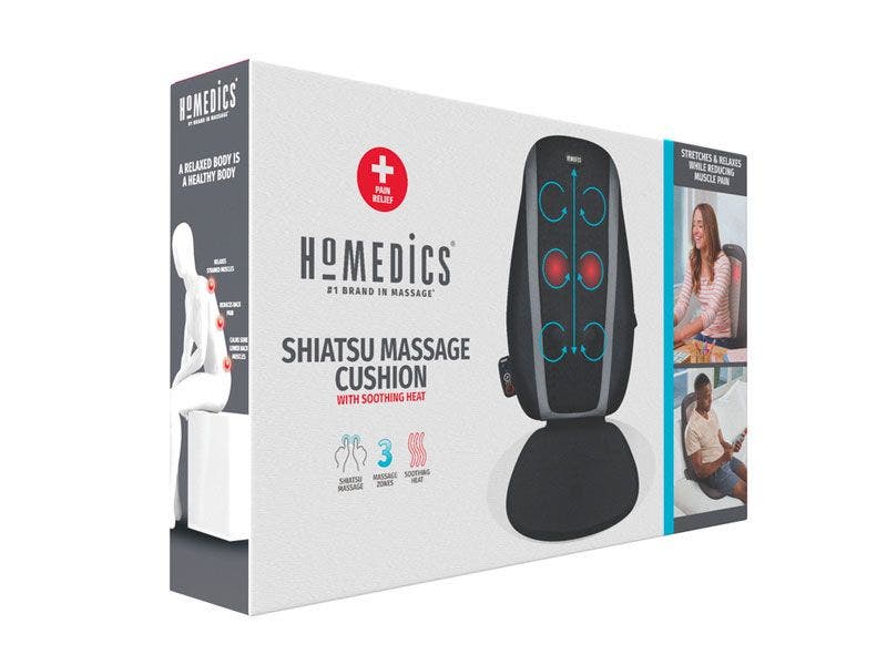 HOMEDICS, SBM115, ASIENTO MASAJEADOR SHIATSU, COLOR NEGRO