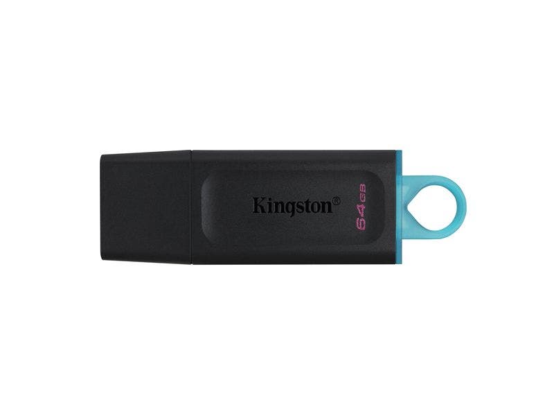 MEMORIA USB KINGSTON 64GB USB3.2 GEN 1 EXODIA NEGRO/AQUA