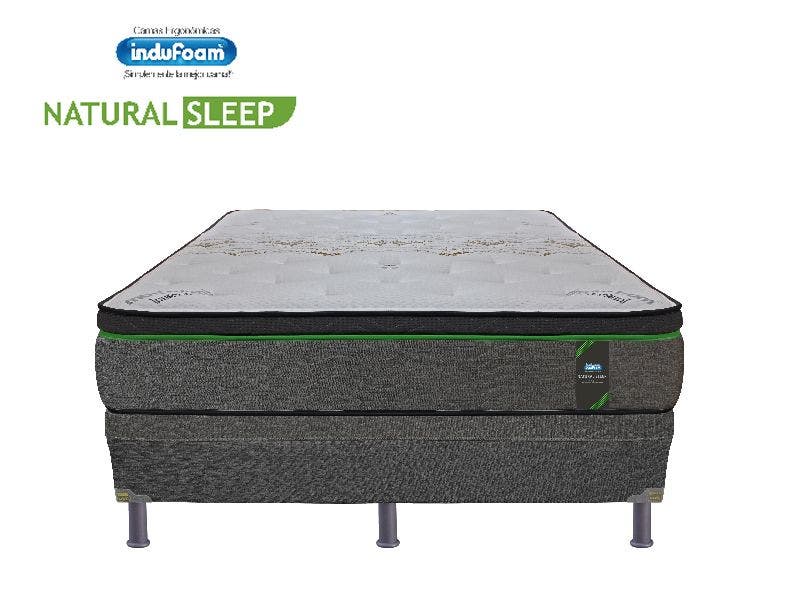 Cama Matrimonial Indufoam Natural Sleep Base Acolchada