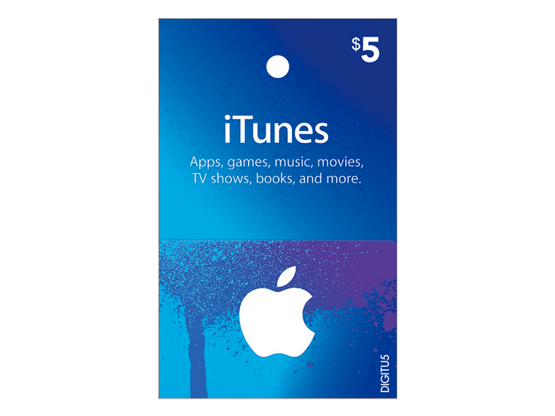 Tarjeta para Itunes & App Store de $5