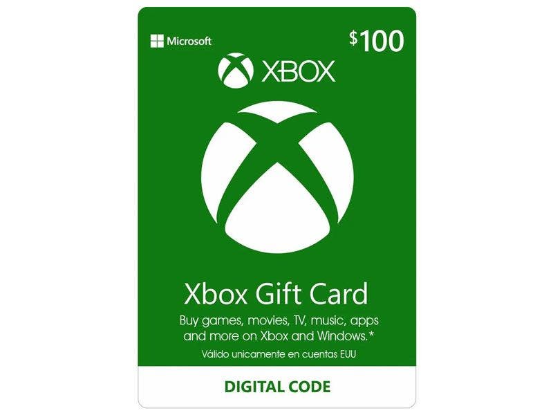 Tarjeta Xbox Live de $100