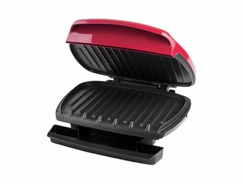 George Foreman, GR350FRLA, Parrilla para interiores, color Rojo