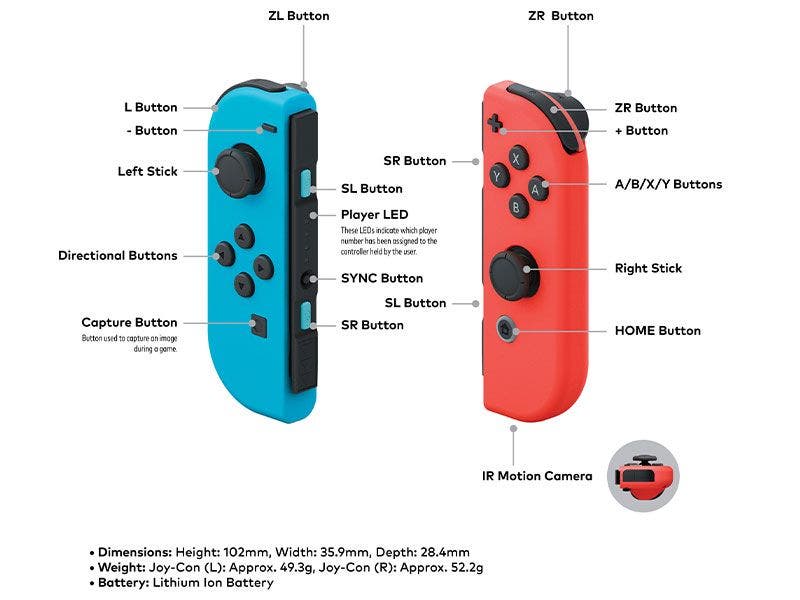 Controles Nintendo Switch Joy-Con (Left y Right) Neon Red/Blue