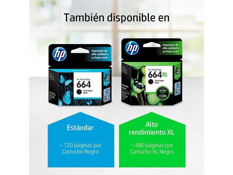 Cartucho de Tinta HP 664B Negra Ink Advantage