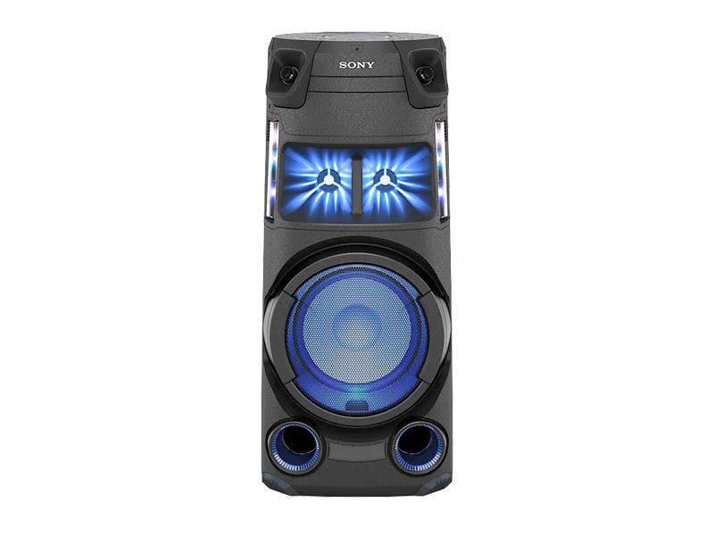 Audio todo en uno Sony MHCV43D con iluminación en piso y pared