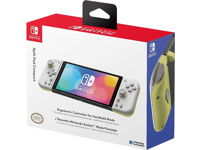 Control Nintendo Switch HORI Split Pad Compact Gris Claro/Amarillo