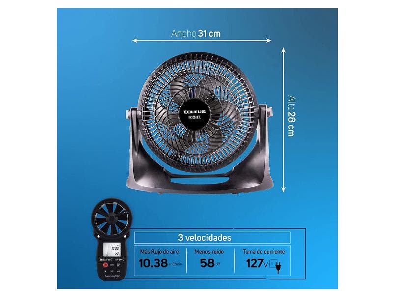 Taurus OASIS, Ventilador de piso y pared de 10"