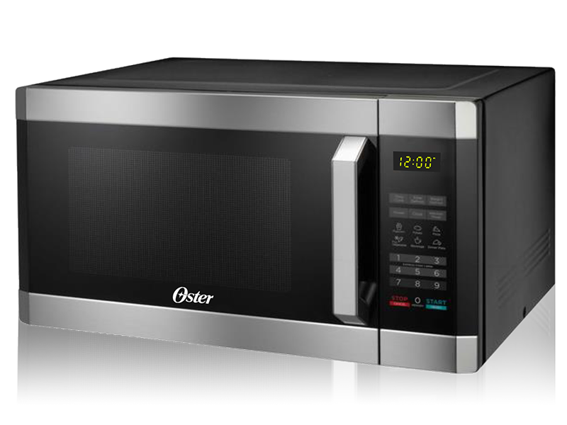 Horno microondas digital de 1.6' cúbicos de capacidad, acero, alta potencia