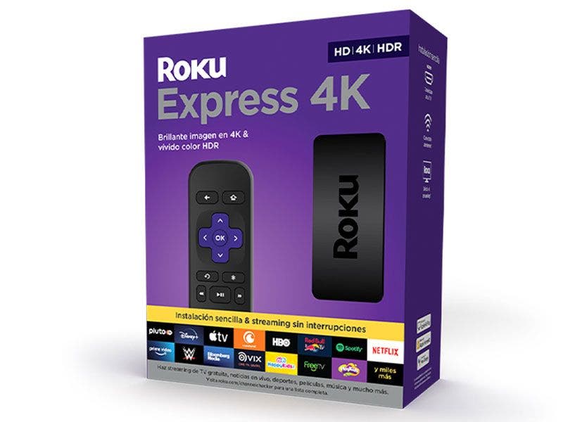 Roku Express 4K | Dispositivo de streaming con cable HDMI de alta velocidad y control 