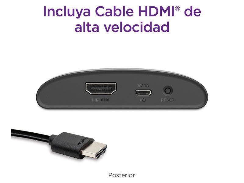 Roku Express 4K | Dispositivo de streaming con cable HDMI de alta velocidad y control 