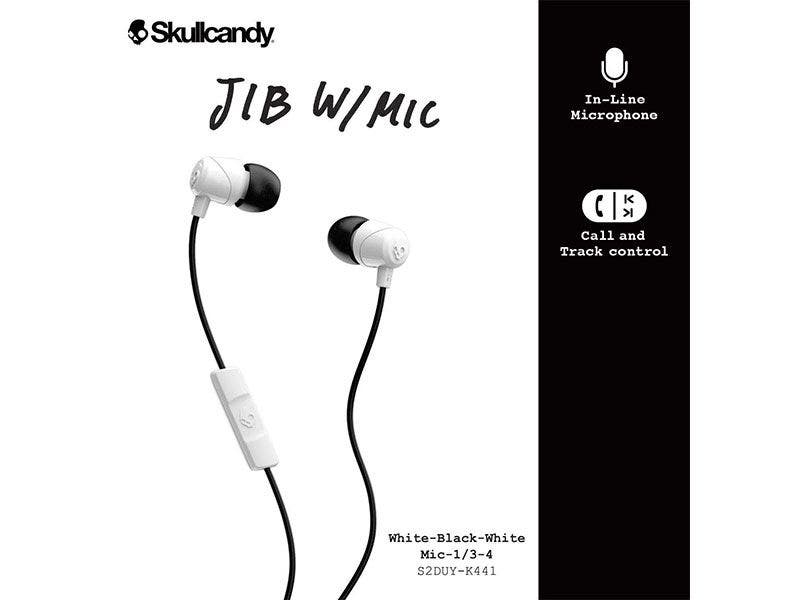 Audífonos Skullcandy JIB In-Ear con Micrófono y Alámbricos (Blanco/Negro)