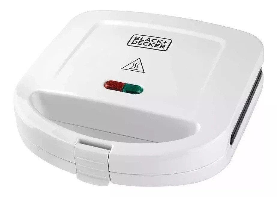 Sandwichera de 2 porciones Black+Decker SM24520, Antiadherente, Color Blanco