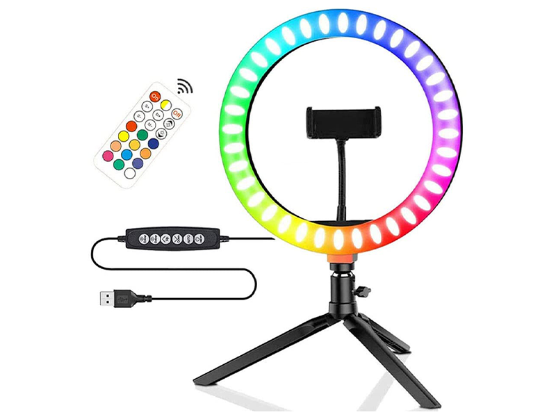 Vivitar, Aro de luz de 8" de colores con Control remoto (Negro)