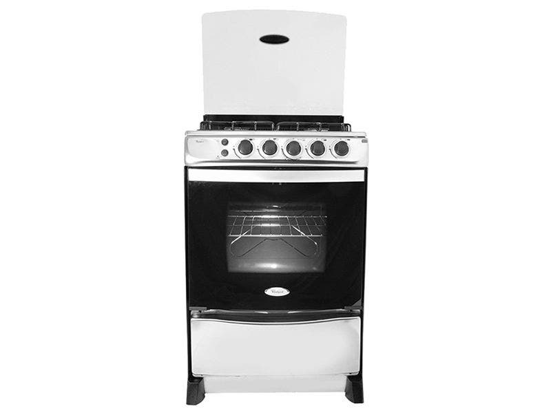 Estufa a gas de 24", color gris. Whirlpool WEG60RU.