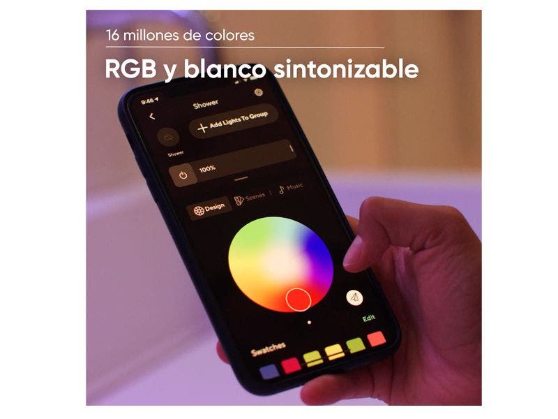 Tira de luz led multicolor compatible con Google assistant y Alexa de 5 metros.