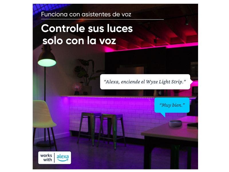 Tira de luz led multicolor compatible con Google assistant y Alexa de 5 metros.