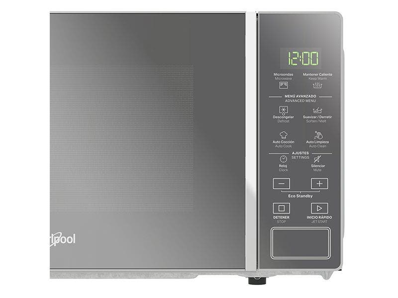 Horno microondas de 0.7' cúbicos, 700 Watts de potencia y autolimpieza, Whirlpool WM1807D.