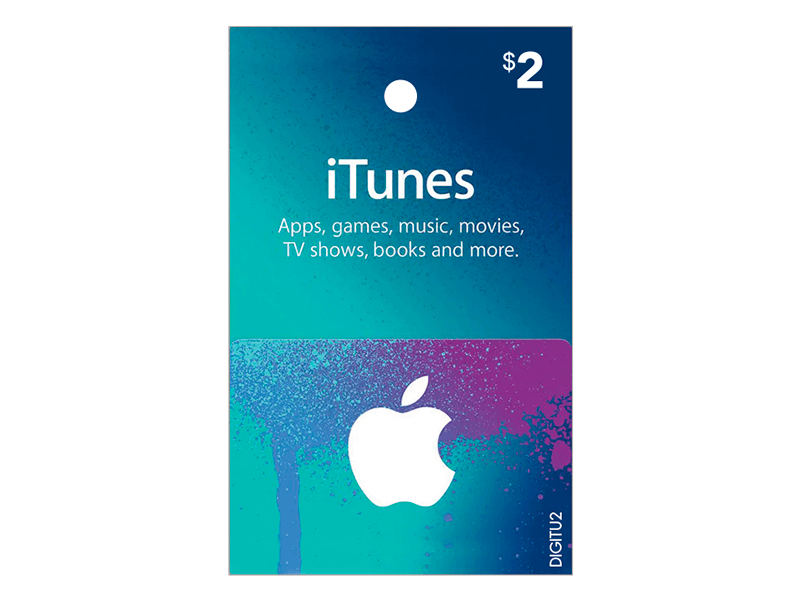 Tarjeta para Itunes & App Store de $2