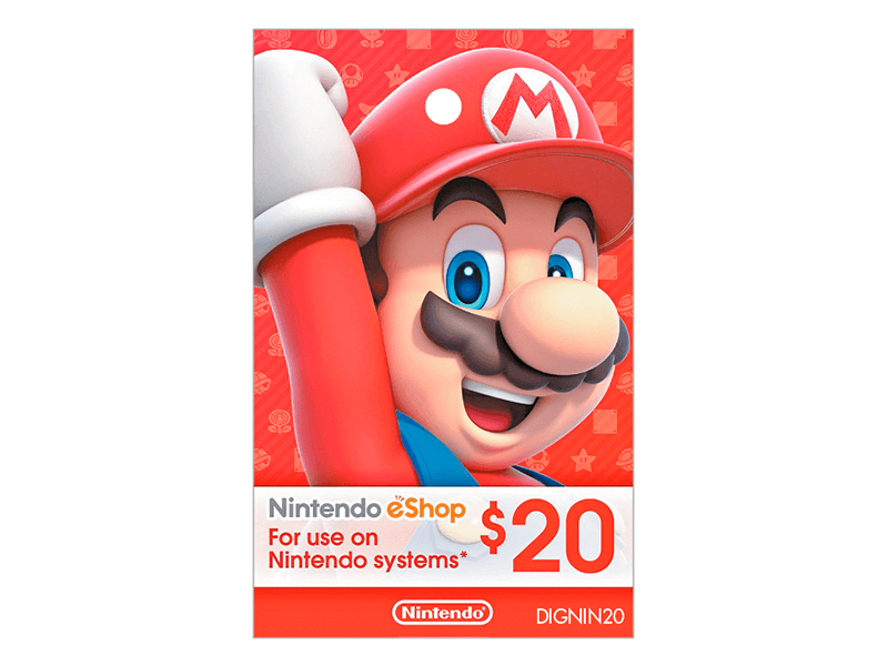 Tarjeta Nintendo Eshop de $20