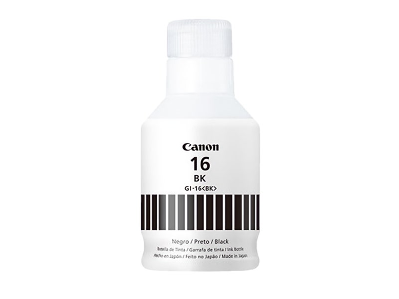 Botella de Tinta Canon GI-16BK Color Negro para Impresoras PIXMA GX6010, GX7010