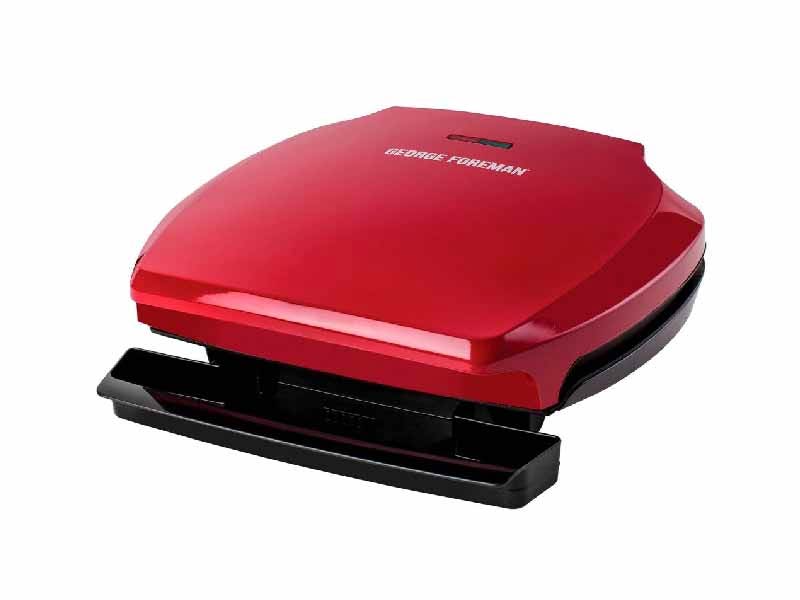 George Foreman, GR350FRLA, Parrilla para interiores, color Rojo