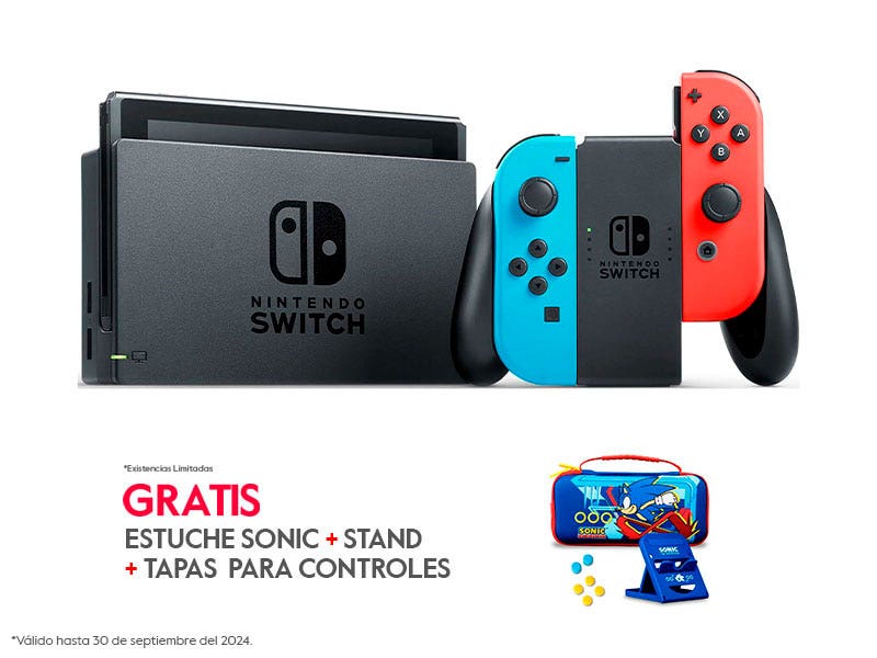 Consola Nintendo Switch 1.1 + Control Joy-Con Neon Blue y Neon Red