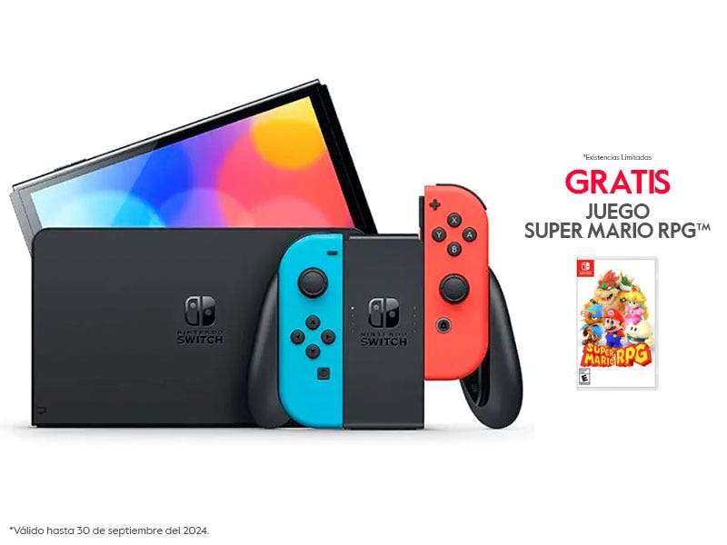 Consola Nintendo Switch™ Modelo OLED + Controles Joy-Con Neon Red y Neon Blue